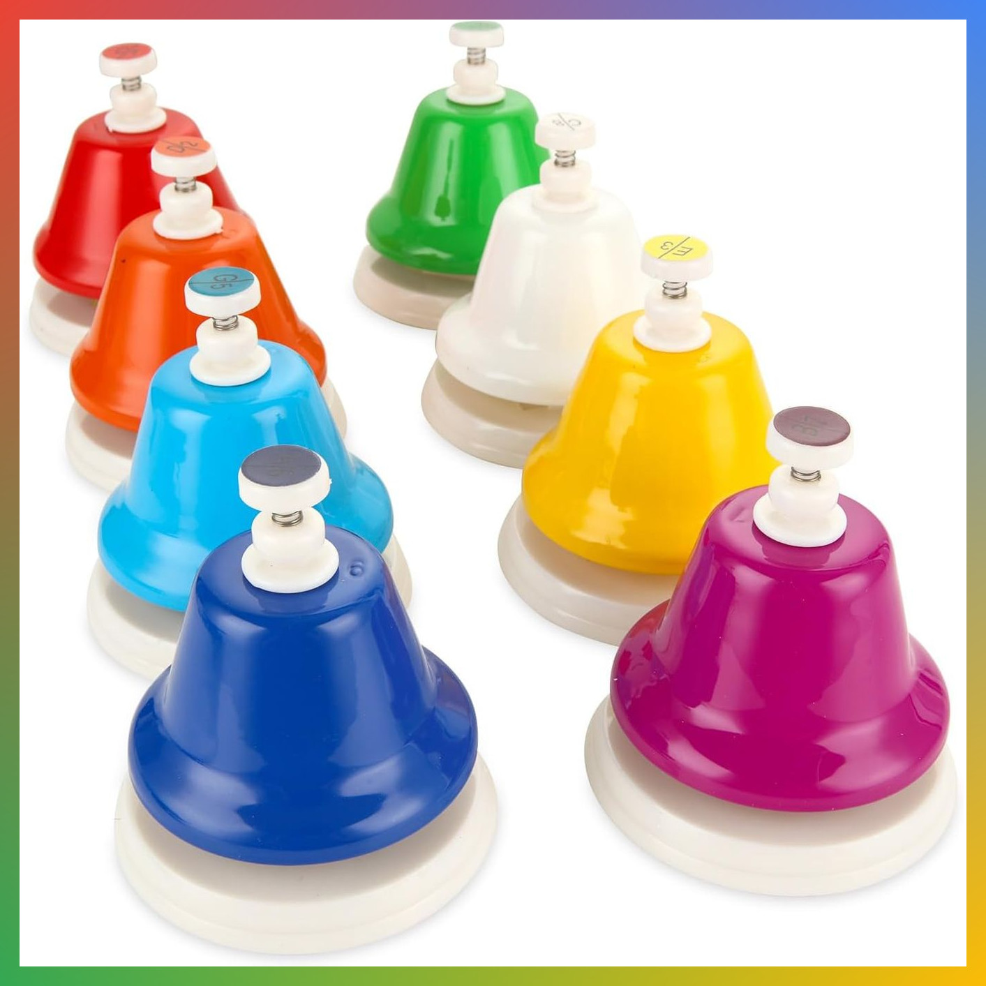 8 Notes Rainbow Desk Bells Diatonic Metal Musical Set Teaching Learning