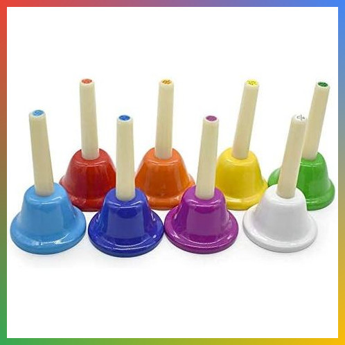 Diatonic Metal Hand Bells 8 Note Rhythm Musical Learning Kit For Kids Education