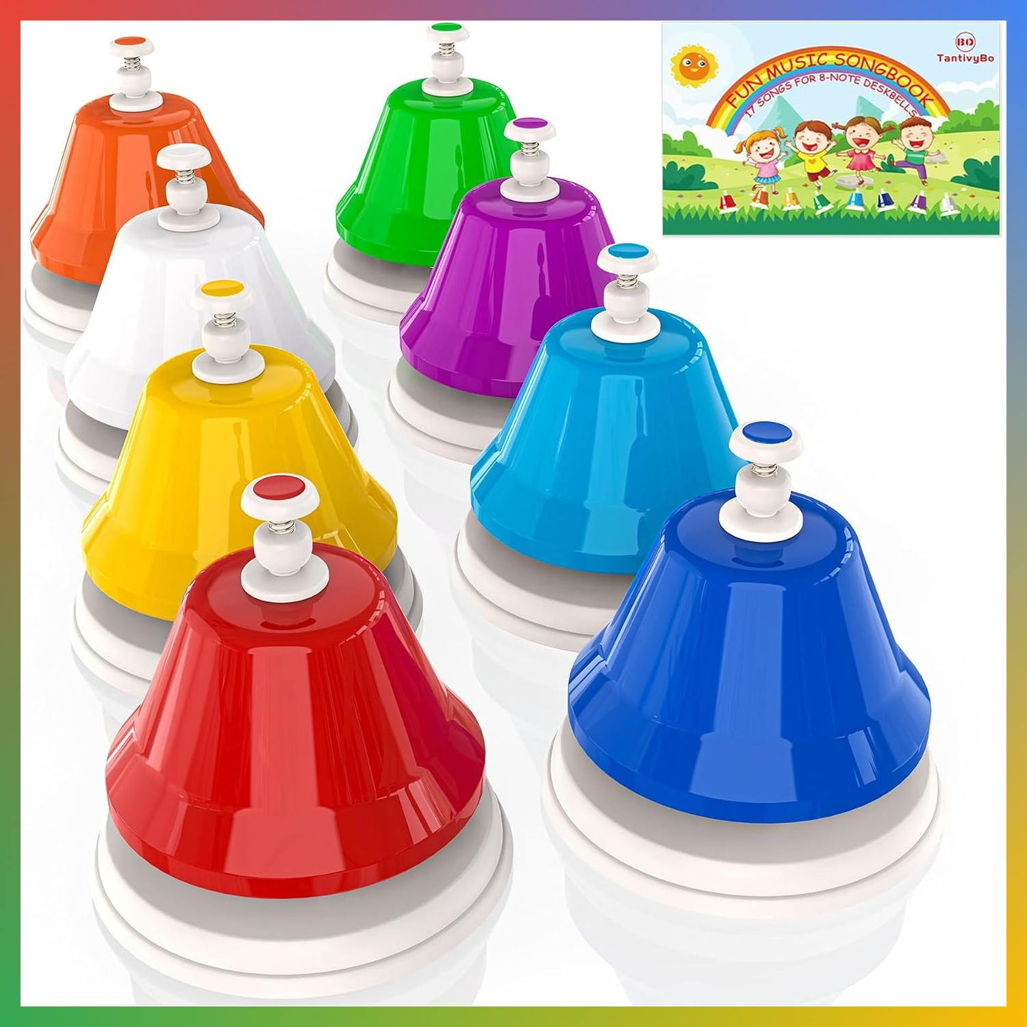 8 Note Diatonic Hand Bells Musical Toy Kids Toddler Preschool Rhythm Learning Gi