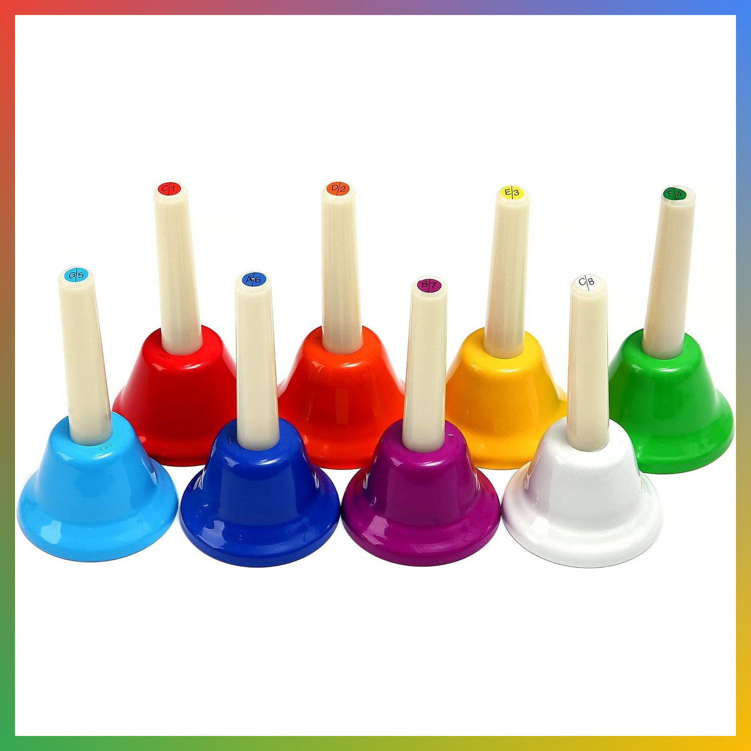8 Note Handbells Musical Instrument Colorful Kids Adults School Church Wedding